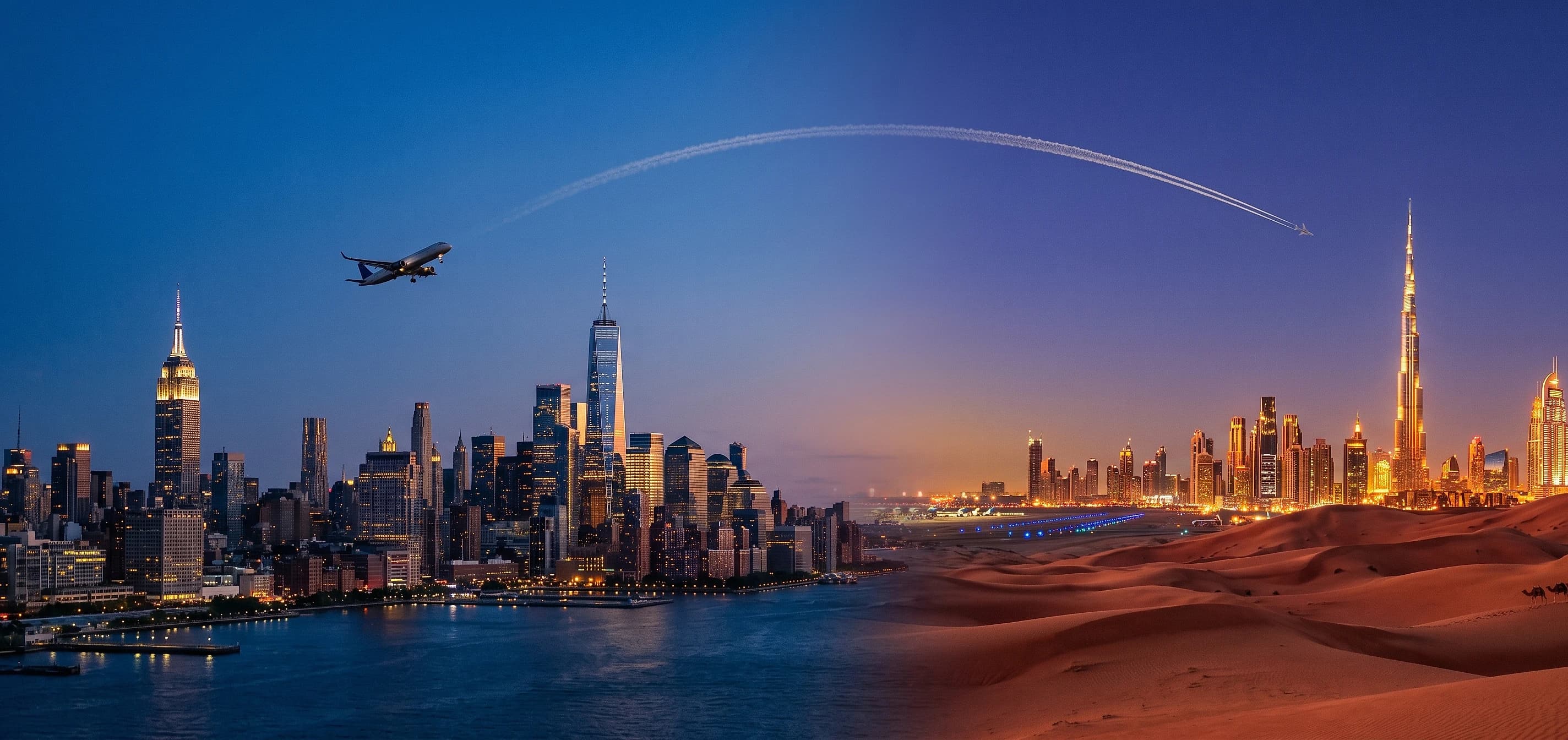 Business class flights from New York to Dubai