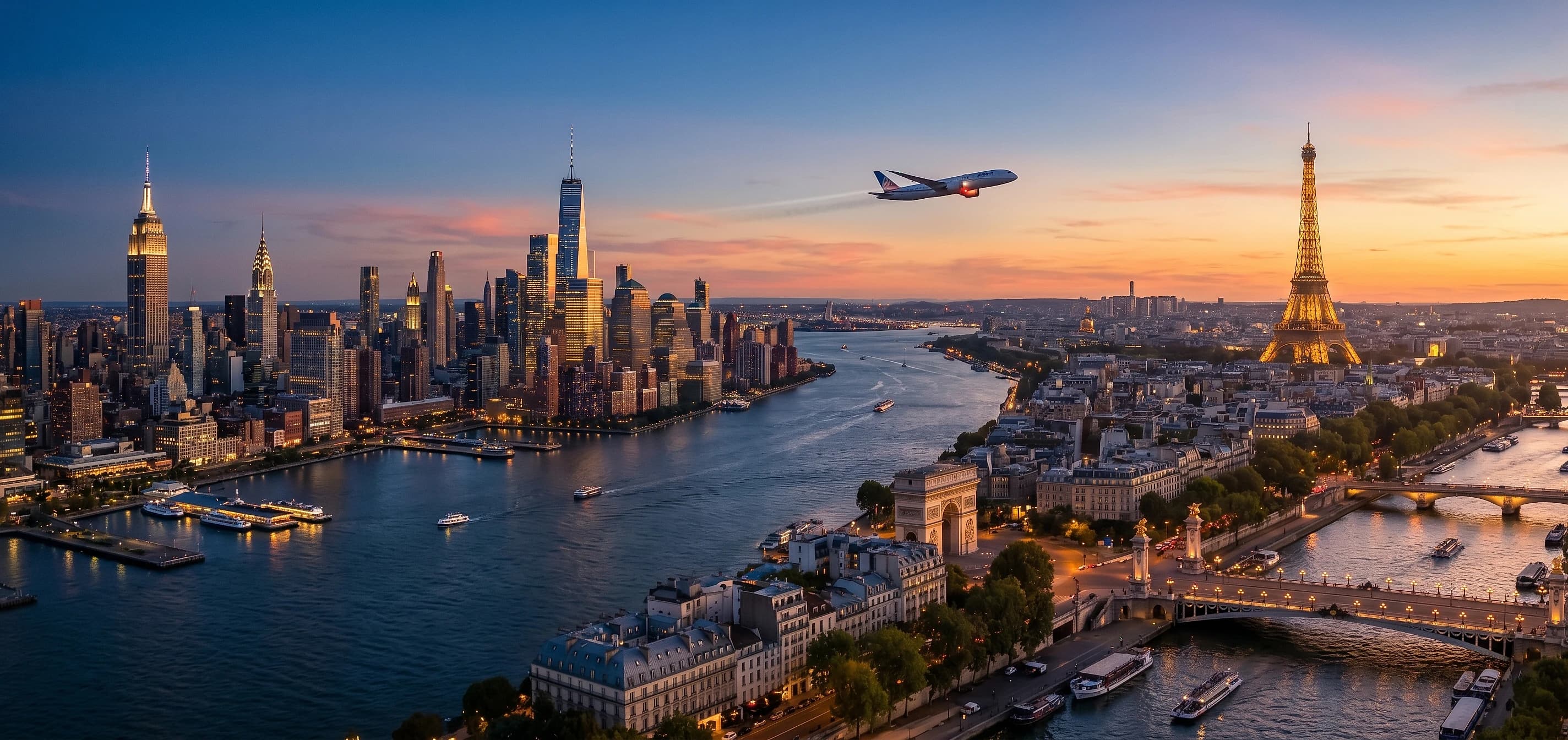 Business class flights from New York to Paris