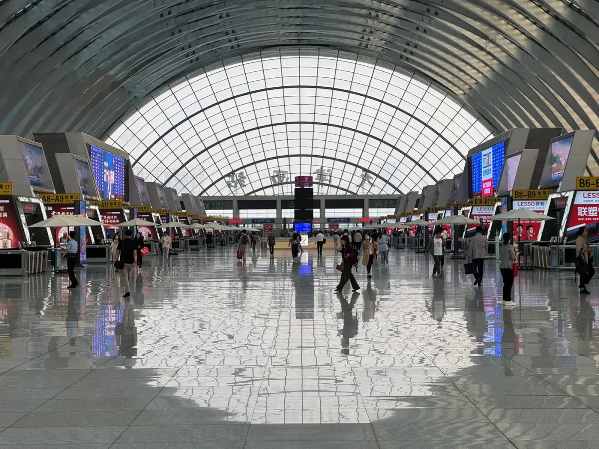 Spacious modern airport terminal